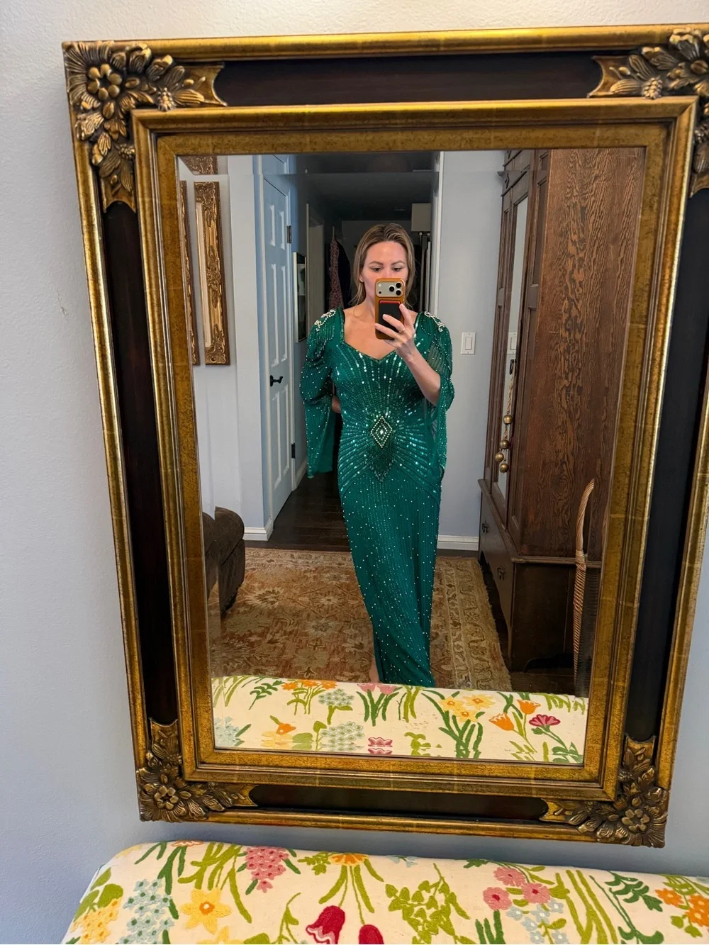 Vintage Dresses | Vintage Emerald Beaded Formal Gown Dress | Color: Green | Size: M | Bfutch's Closet